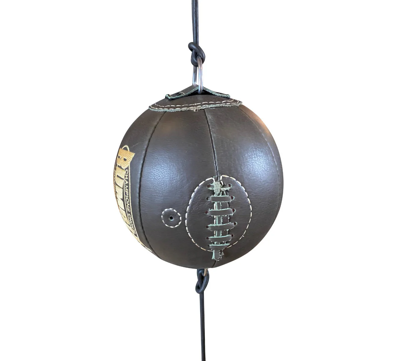 Rumble Boksbal Bruin/Goud Double End Ball leer Metal Ring - Image 3