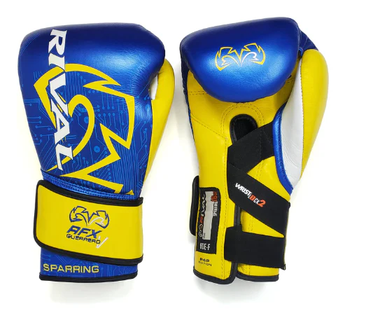 Rival Bokshandschoenen RFX-Guerrero-V Sparring P4P Edition Blauw/Geel - Image 2