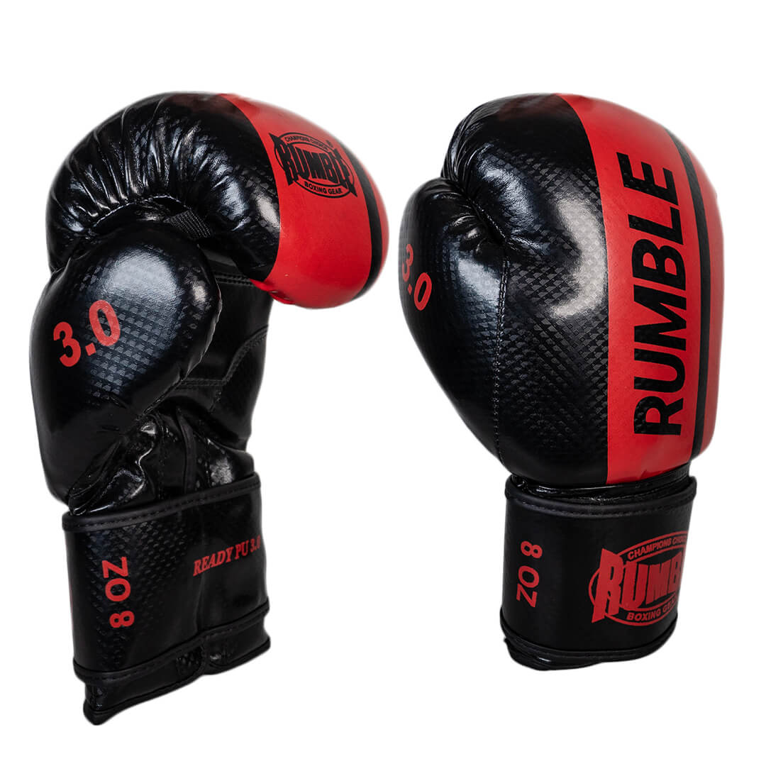 Rumble Bokshandschoenen Junior PU 3.0 Zwart-Rood