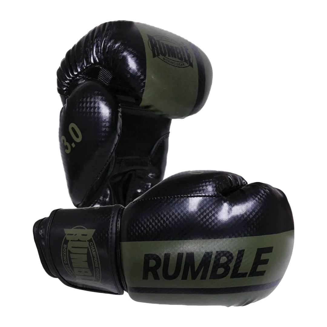 Rumble Bokshandschoenen Ready PU 3.0 Zwart-Army Green
