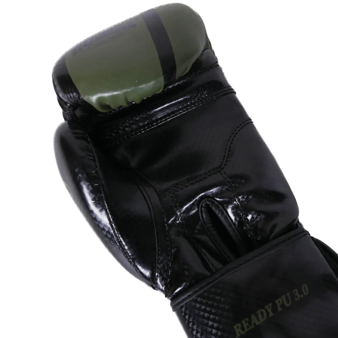 Rumble Bokshandschoenen Ready PU 3.0 Zwart-Army Green - Image 5