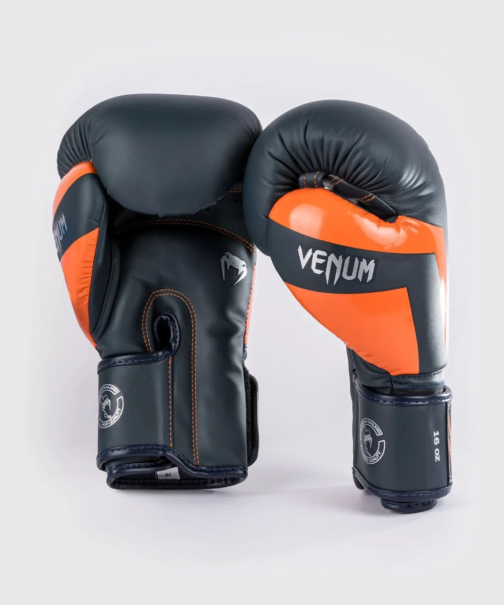 Venum Bokshandschoenen Elite Navy/Zilver/Oranje - Image 2