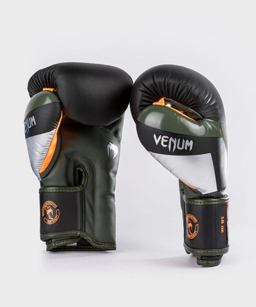 Venum Bokshandschoenen Elite Zwart/Zilver/Khaki - Image 5