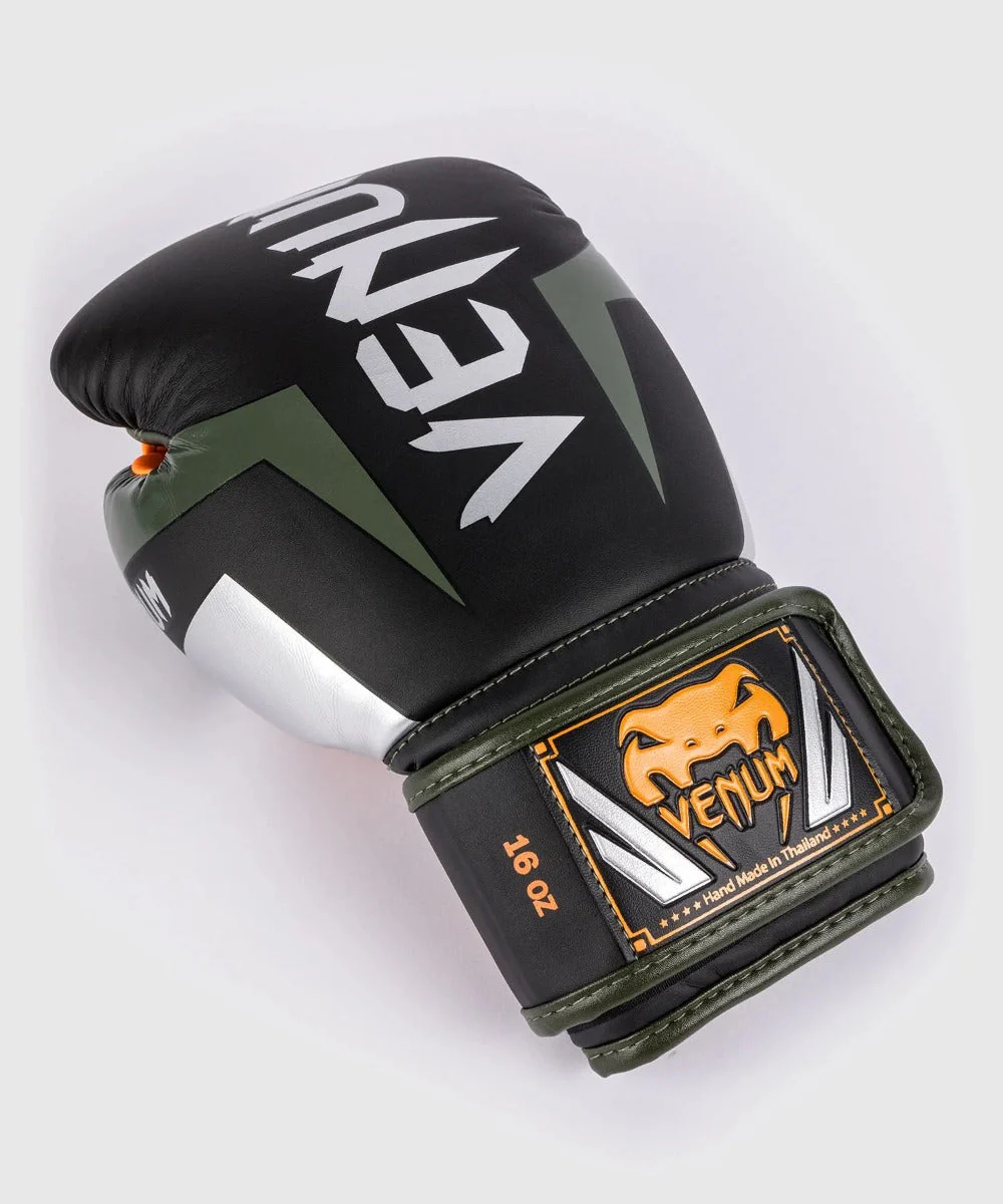 Venum Bokshandschoenen Elite Zwart/Zilver/Khaki - Image 6