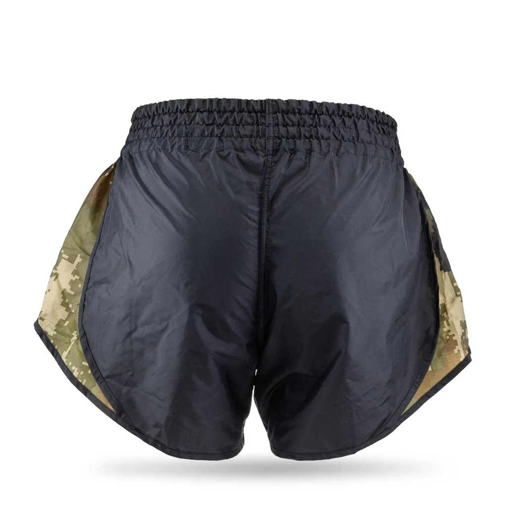 Booster Kickboksshort Retro Hybrid Zwart/Camo Groen - Image 3