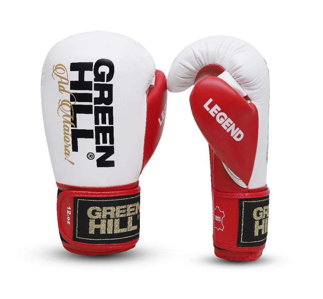 Green Hill Bokshandschoenen Legend Gold Edition Wit/Rood
