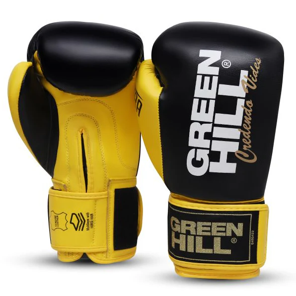 Green Hill Bokshandschoenen Ultra Zwart/Geel
