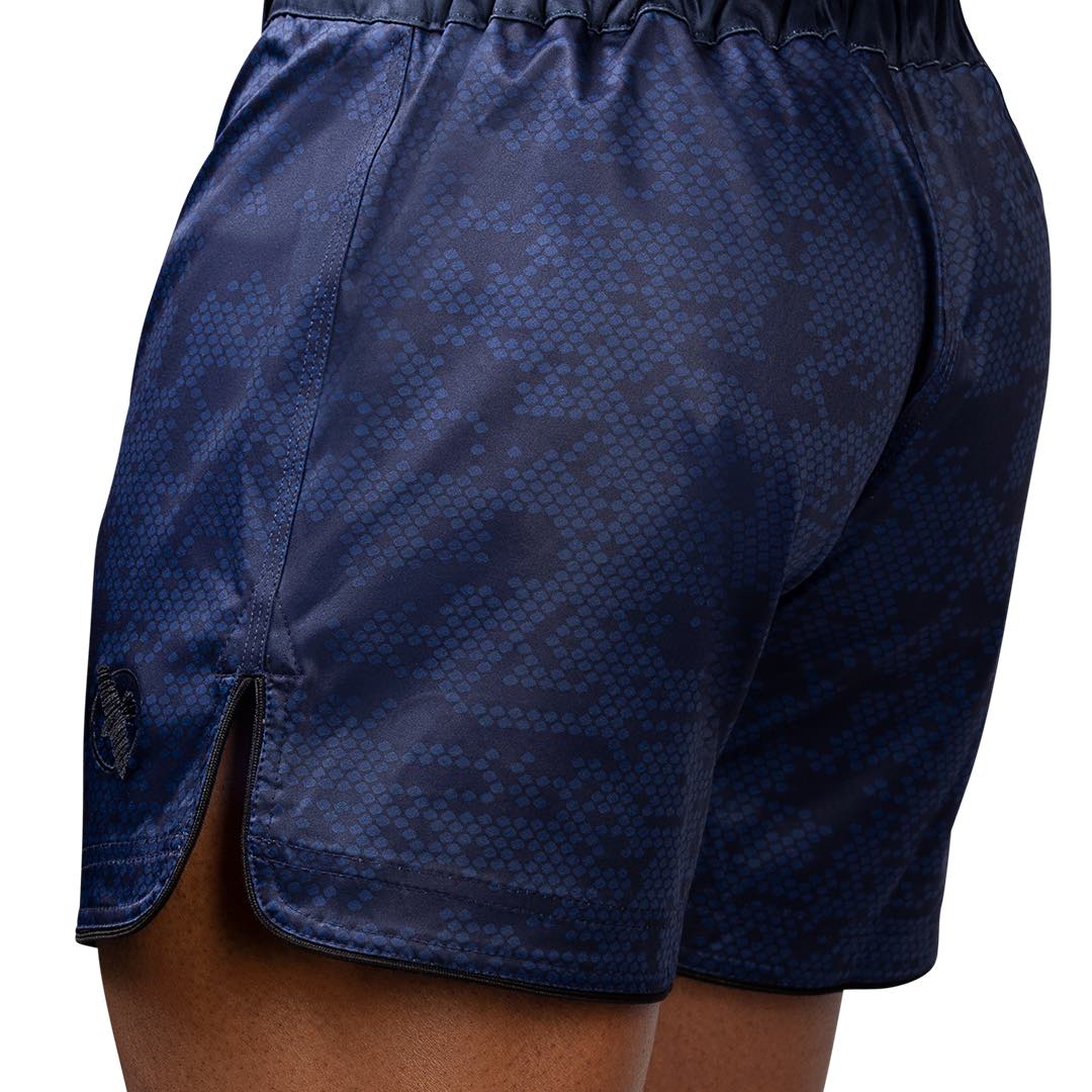 Hayabusa Hex Mid-Thigh Fight Shorts Blue - Image 4