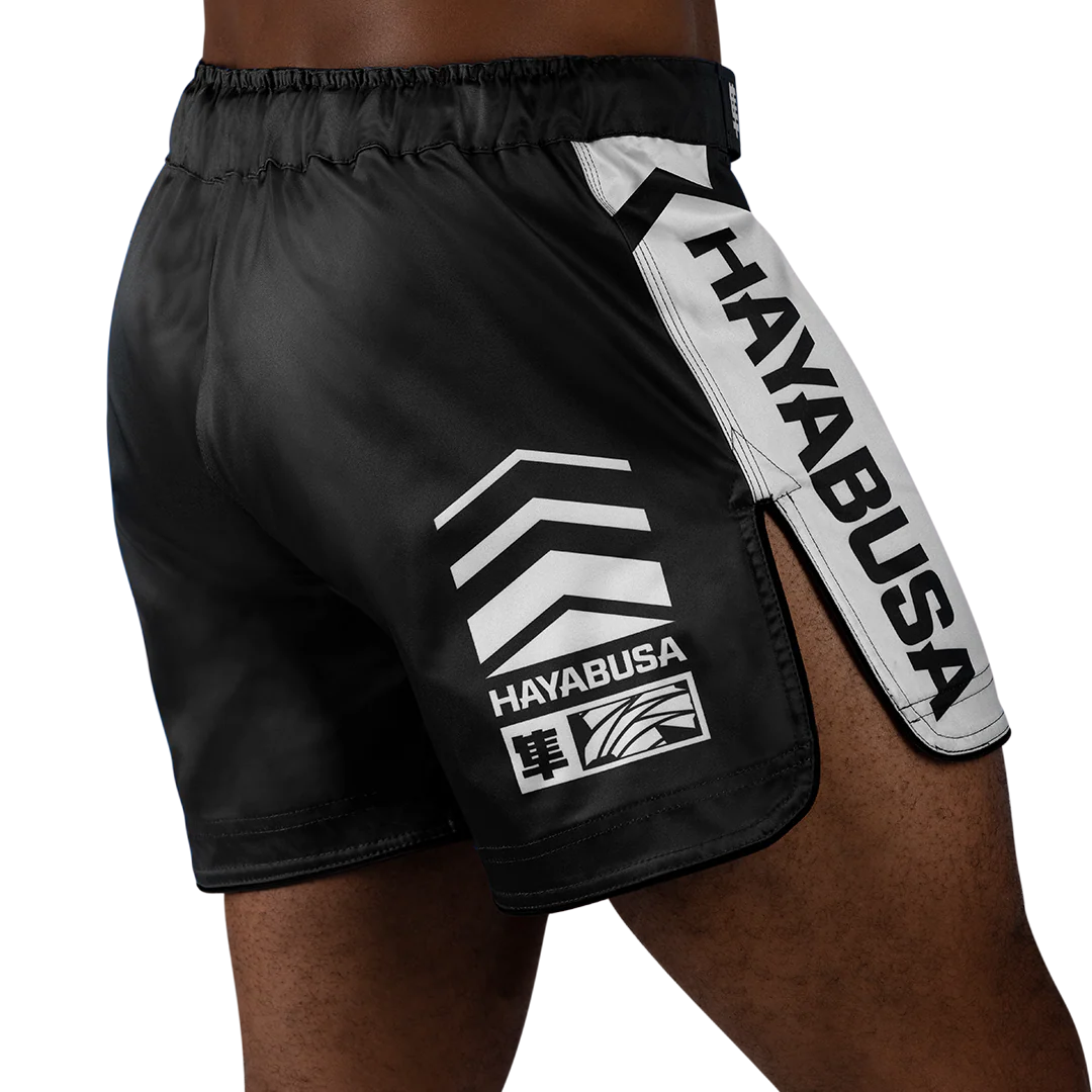 Hayabusa Icon Mid-Thigh Fight Shorts Zwart/Wit - Image 4