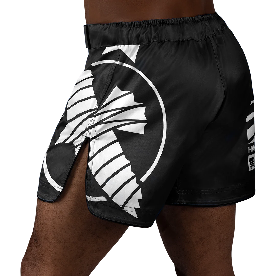 Hayabusa Icon Mid-Thigh Fight Shorts Zwart/Wit - Image 6
