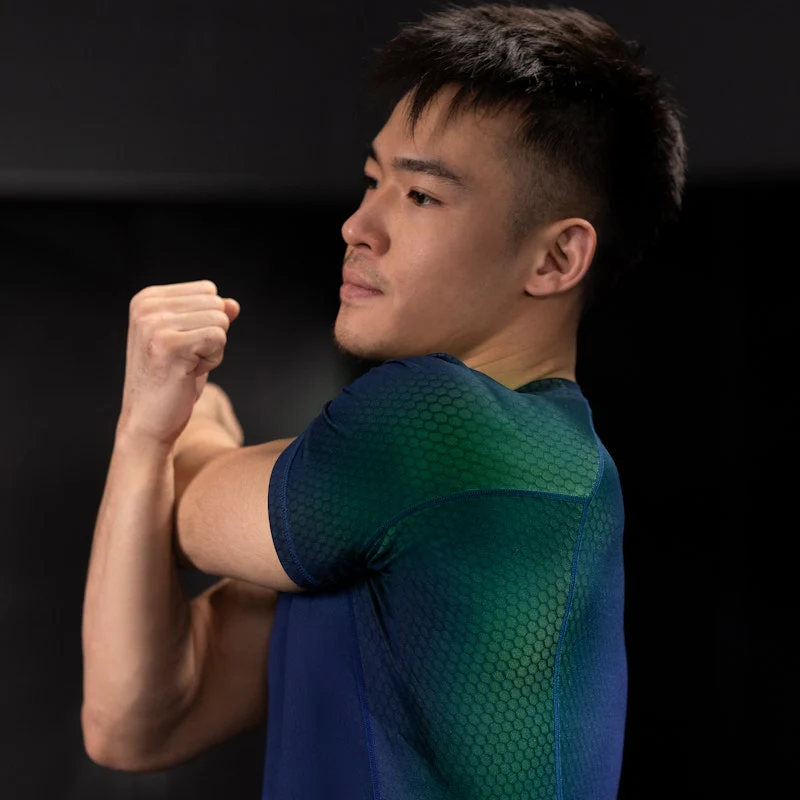 Hayabusa Rashguard Fusion Short Sleeve Blauw/Groen - Image 5