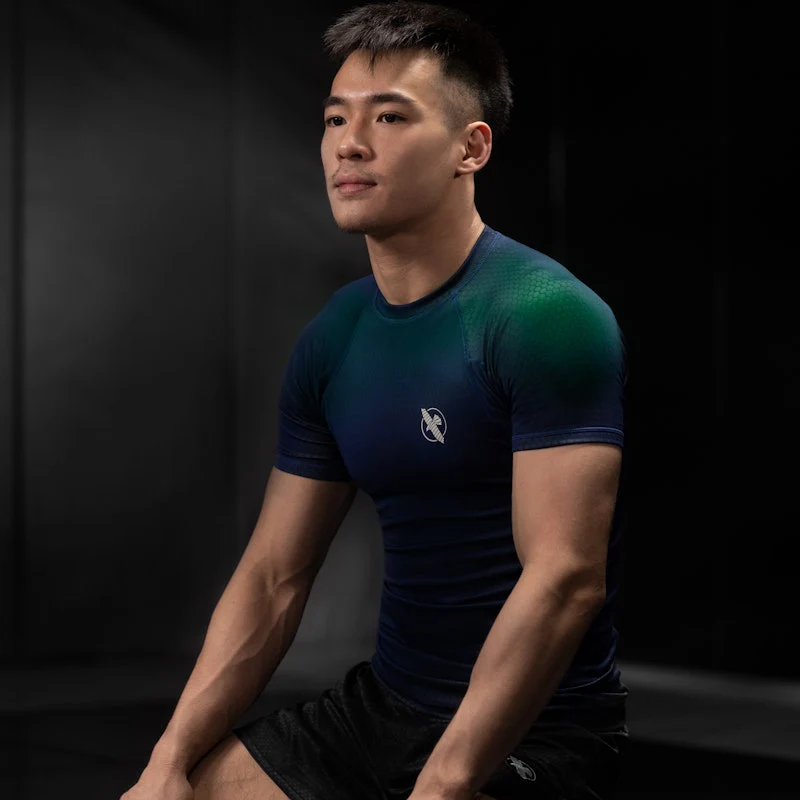 Hayabusa Rashguard Fusion Short Sleeve Blauw/Groen - Image 6