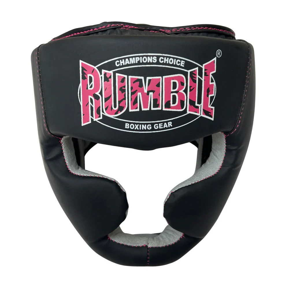 Rumble Hoofdbeschermer Junior Camo Zwart/Roze