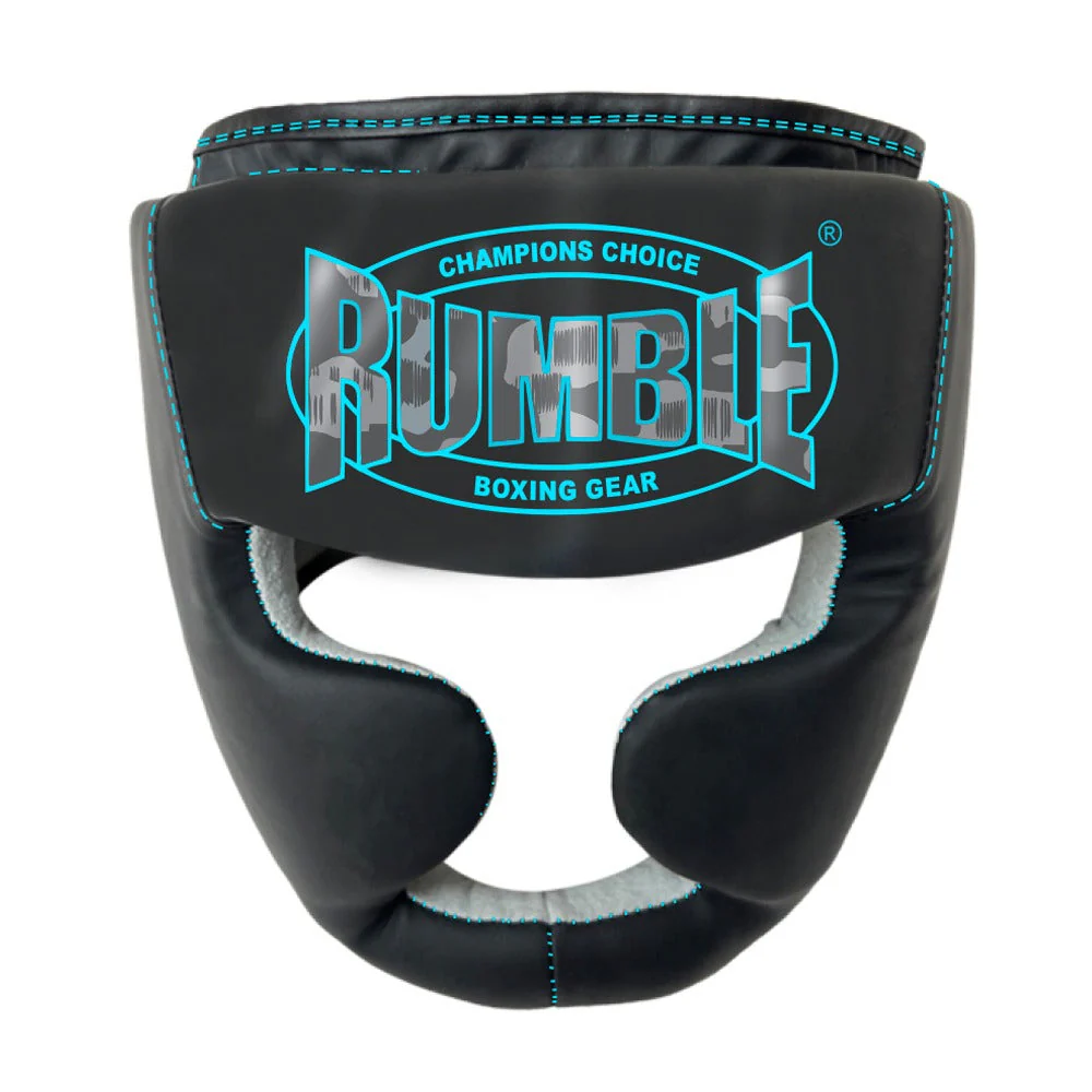 Rumble Hoofdbeschermer Junior Camo Zwart/Aqua