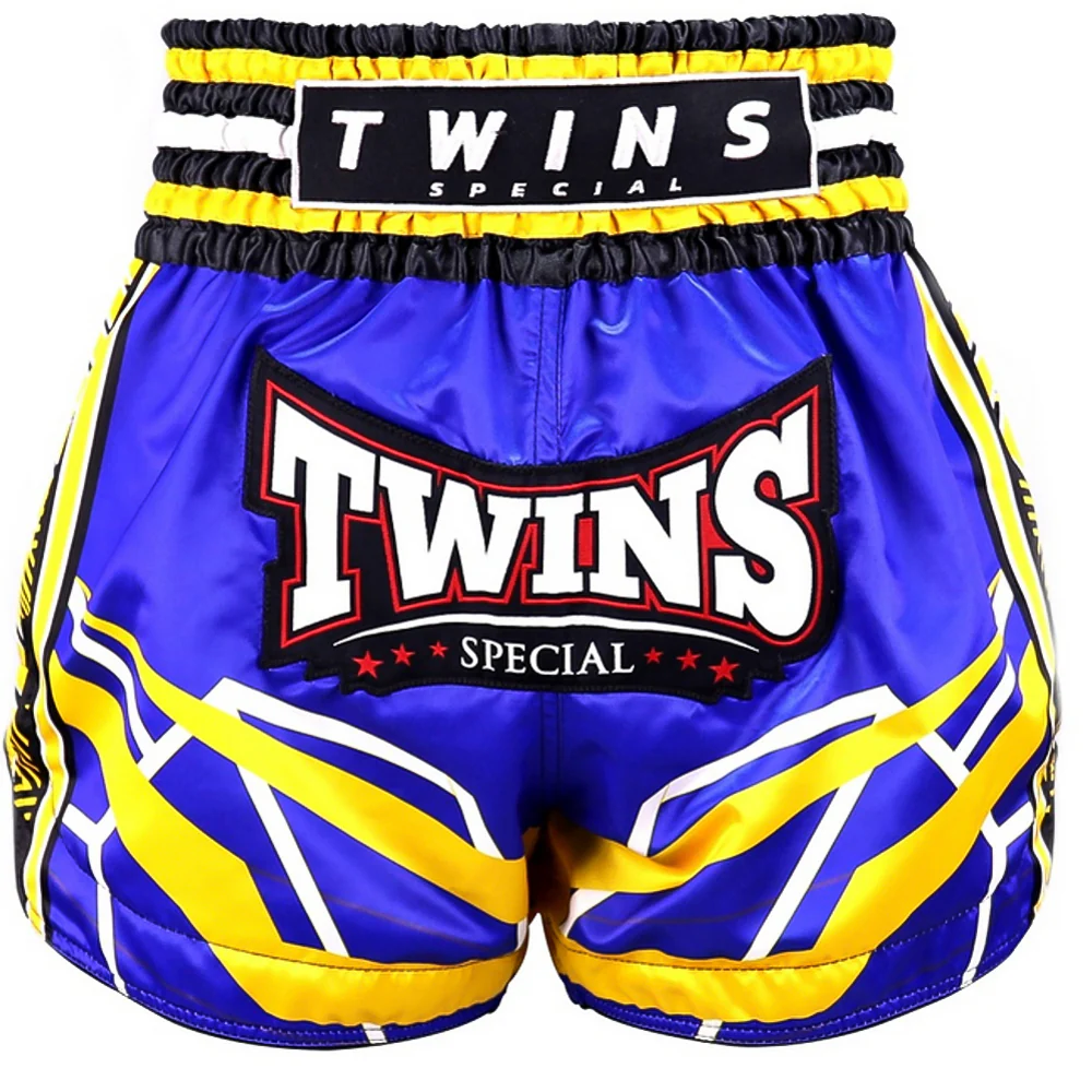 Twins Kickboksshort TTBL Racing Blauw/Geel