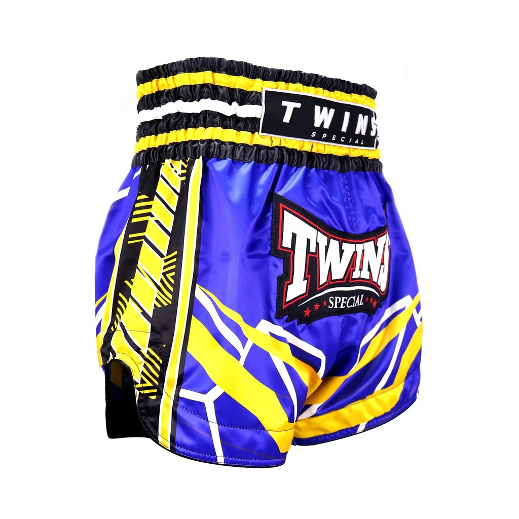 Twins Kickboksshort TTBL Racing Blauw/Geel - Image 2