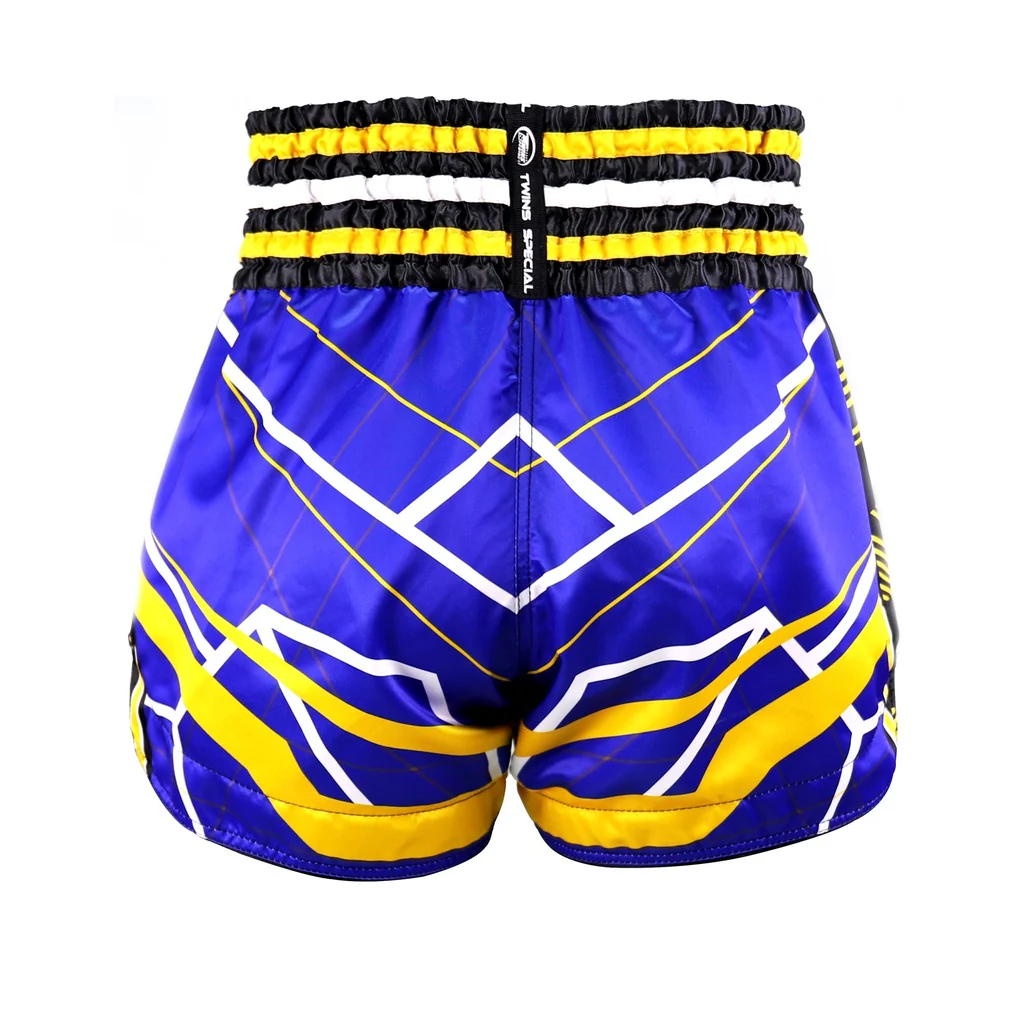 Twins Kickboksshort TTBL Racing Blauw/Geel - Image 3