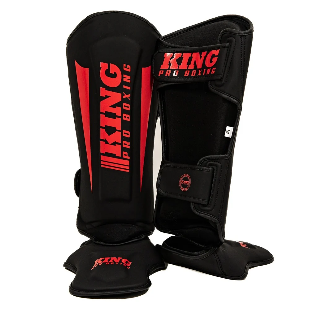 King Pro Boxing Scheenbeschermer SG Revo 8 Zwart/Rood - Image 2