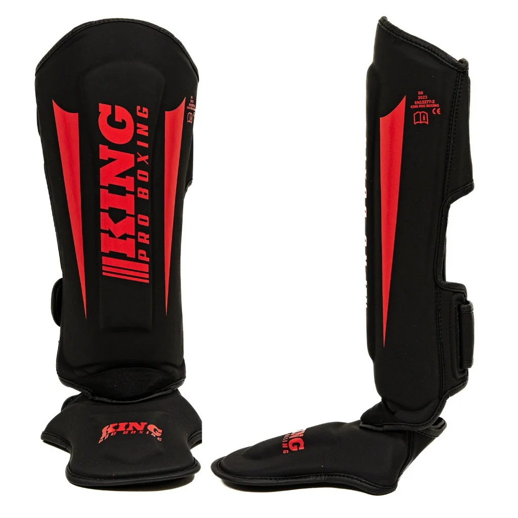 King Pro Boxing Scheenbeschermer SG Revo 8 Zwart/Rood - Image 3