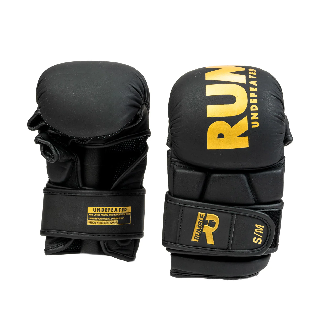 Rumble MMA Handschoenen Leer Undefeated Zwart/Goud