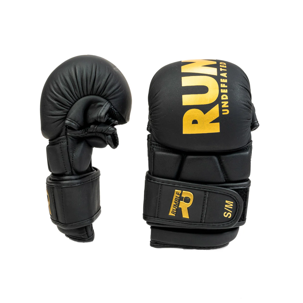 Rumble MMA Handschoenen Leer Undefeated Zwart/Goud - Image 3