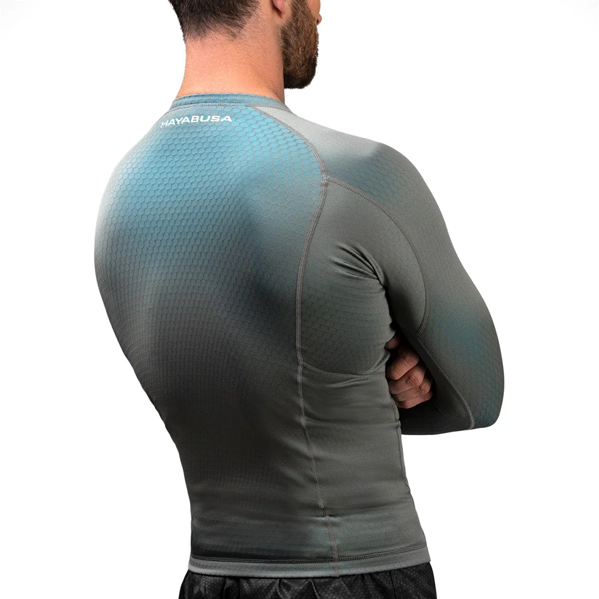 Hayabusa Rashguard Long Sleeve Fusion Grijs/Aqua - Image 3