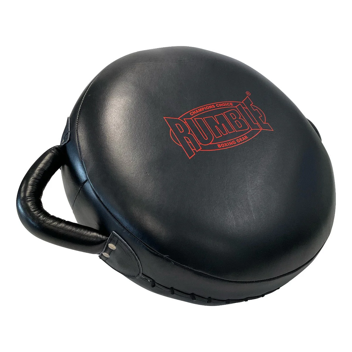 Rumble Rond Leverstootkussen Zwart-Rood leer - Image 3
