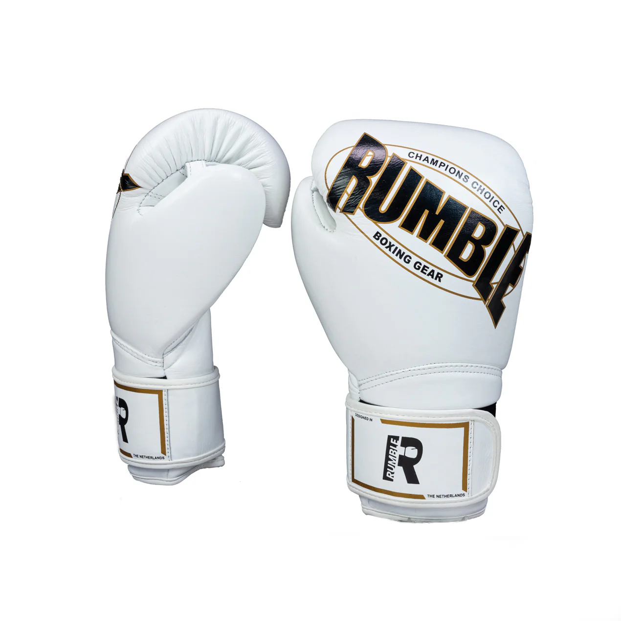 Rumble Bokshandschoenen Competition Wit/Zwart/Goud - Image 2