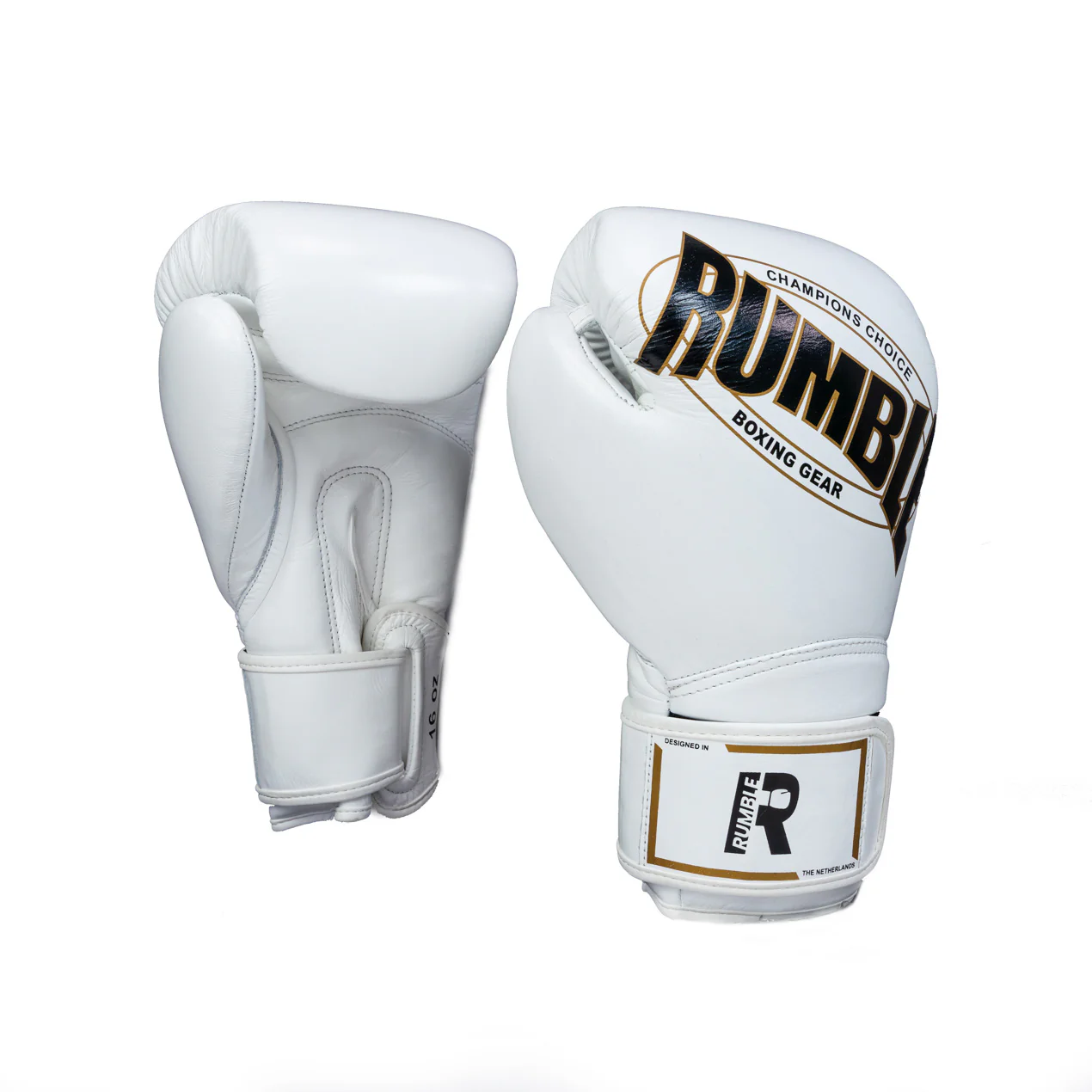 Rumble Bokshandschoenen Competition Wit/Zwart/Goud - Image 3