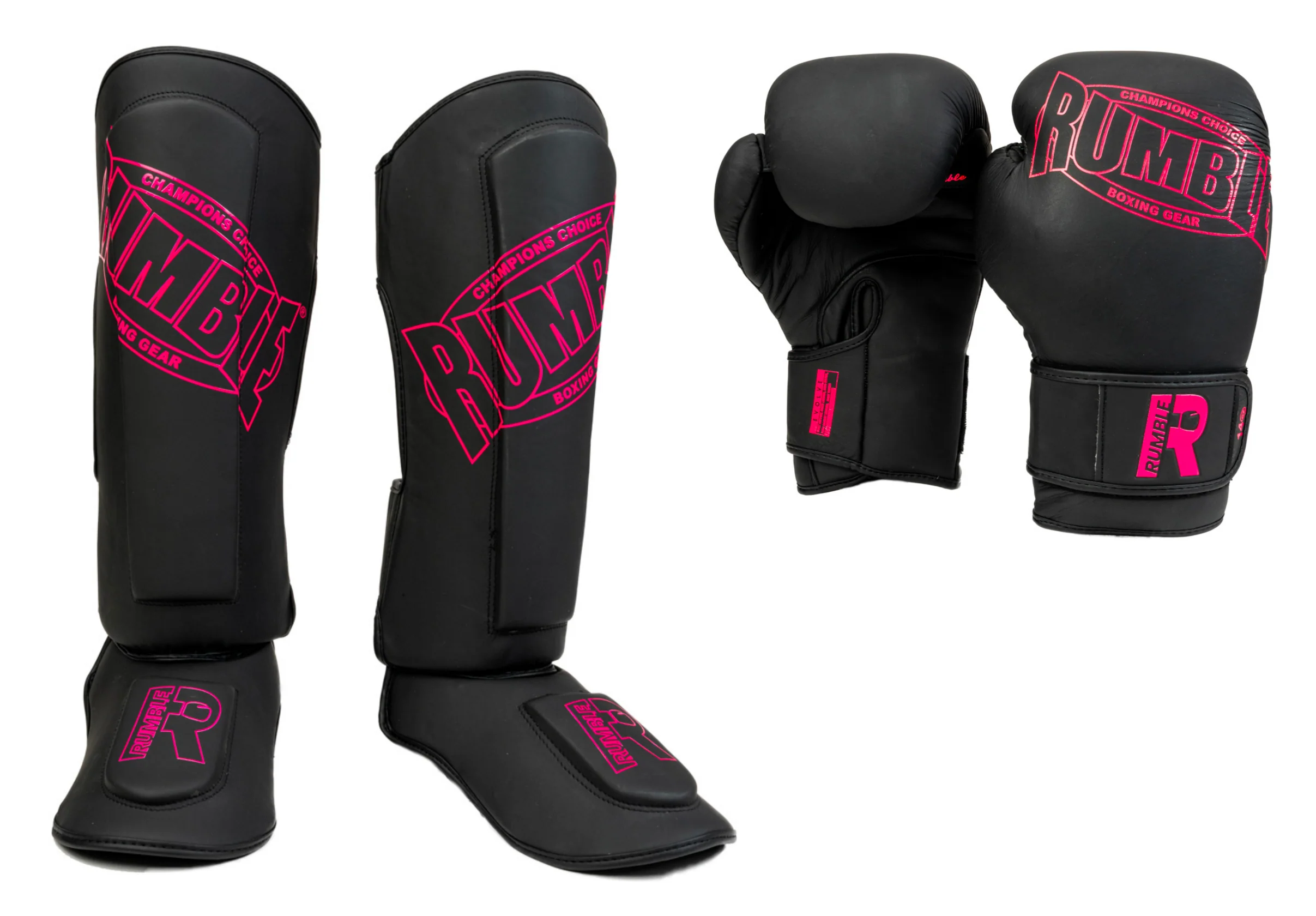 Rumble Evolve Set Leer Zwart/Roze