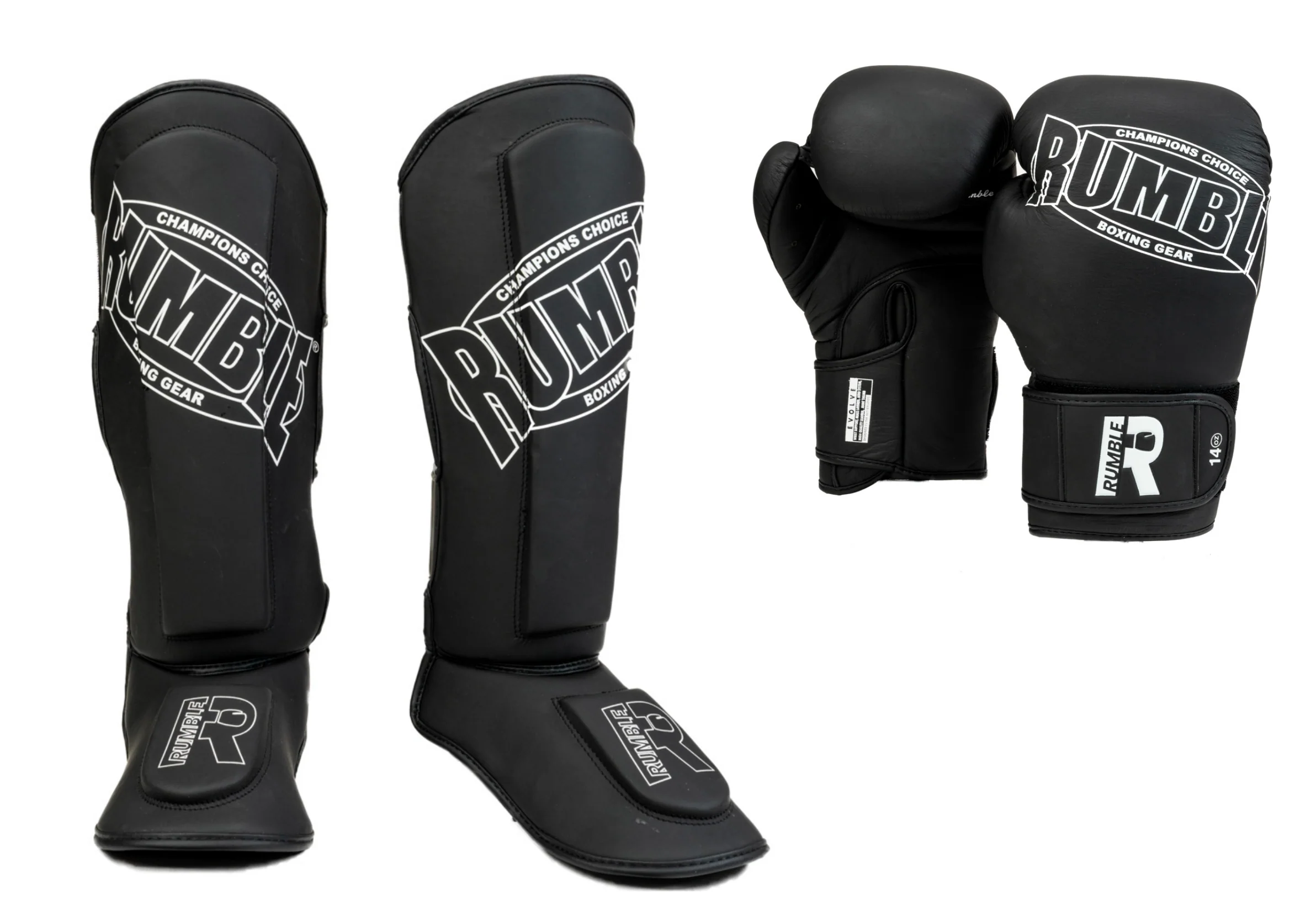 Rumble Evolve Set Leer Zwart/Wit