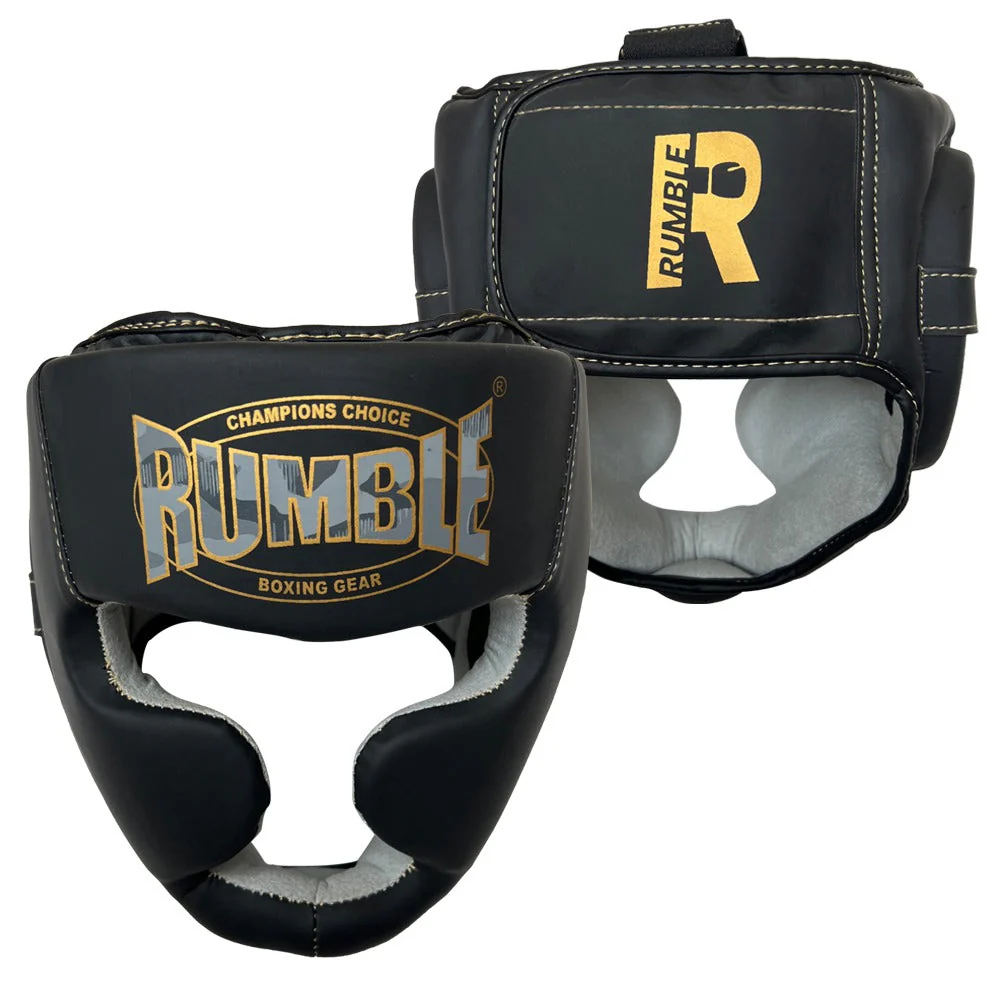 Rumble Kickboksset Camo Black/Gold + Hoofdbeschermer + Sporttas + Kledingset - Image 13