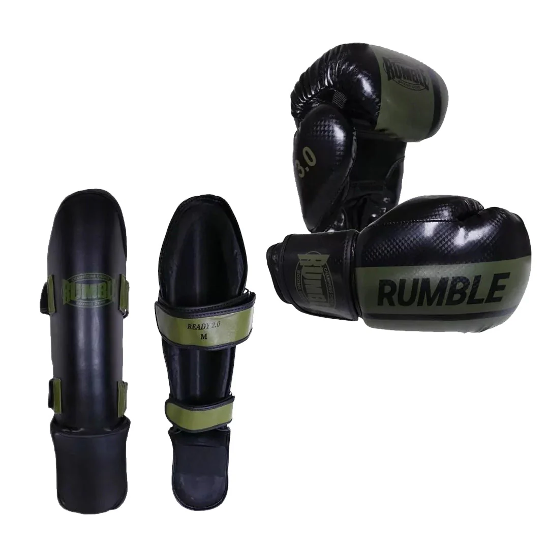 Rumble Kickboksset Ready PU Senior Zwart/Army Groen