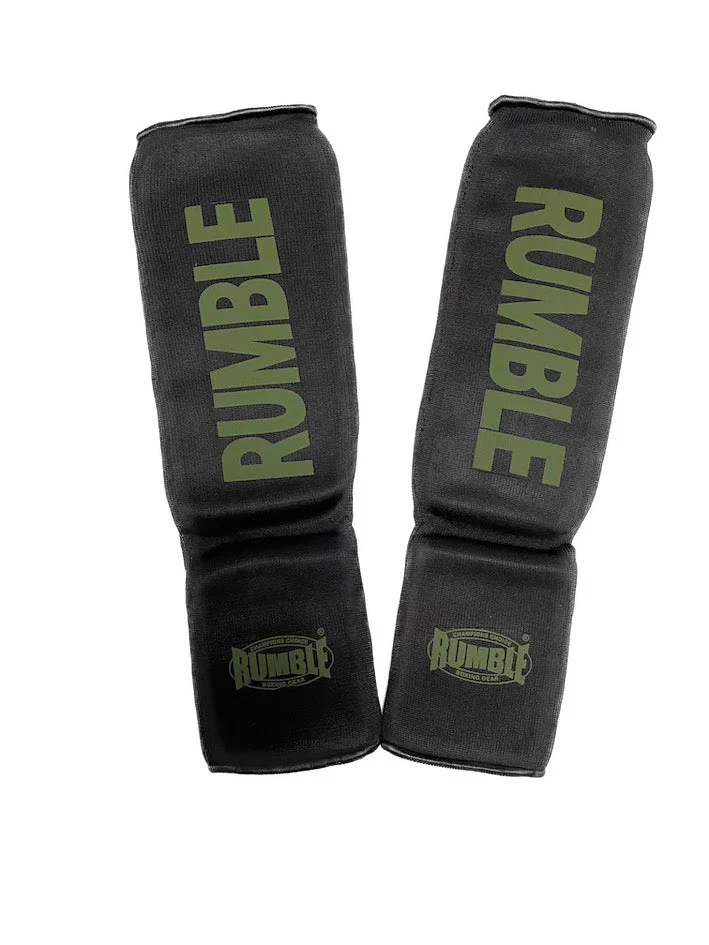Rumble Scheenbeschermers Kous 3.0 Zwart-Army Green