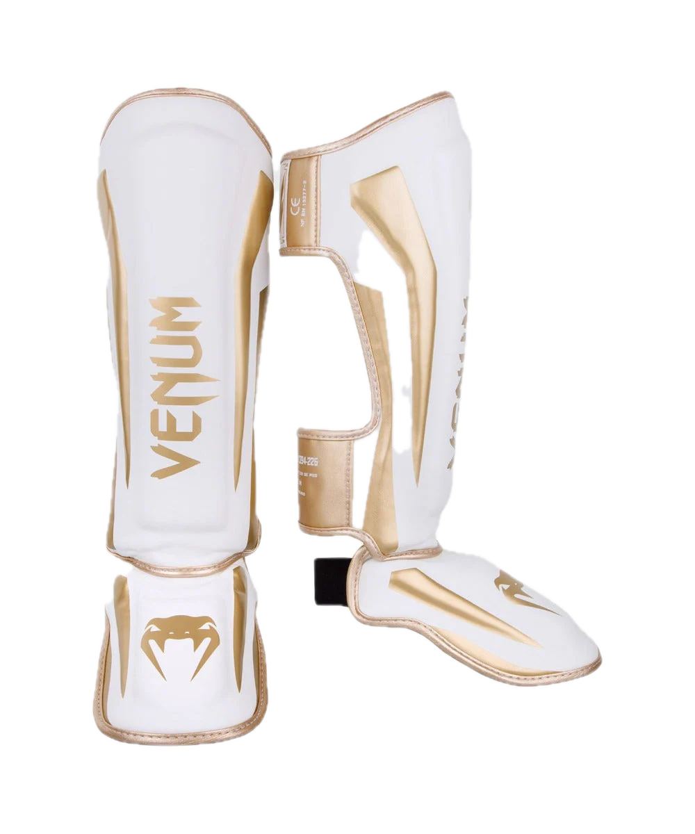 Venum Scheenbeschermers Elite Wit/Goud