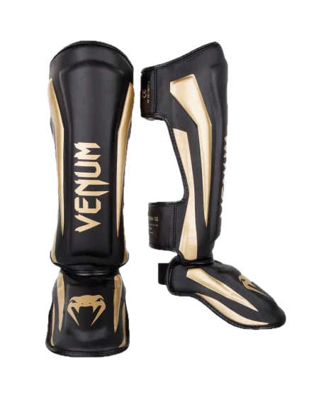 Venum Scheenbeschermers Elite Zwart/Goud
