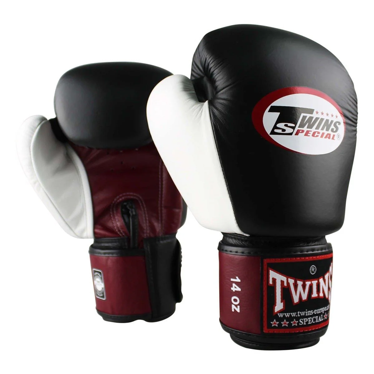 Twins Kickboks Set Bokshandschoen BGVL-4 Black-Red-White & Scheenbeschermer SGL-7 Zwart - Image 2