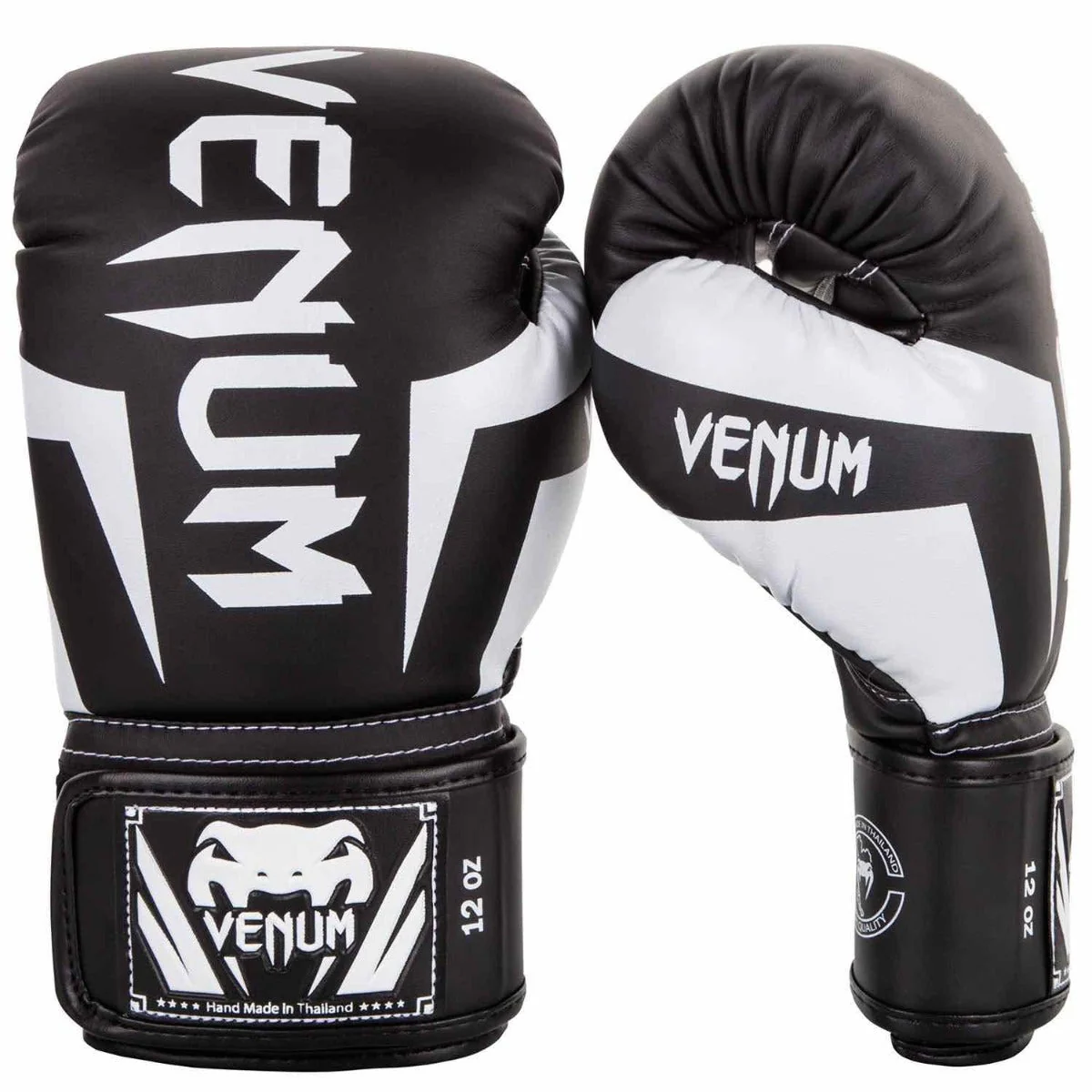 Venum Kickboks Set Bokshandschoen Elite Zwart/Wit + Scheenbeschermer Challenger Zwart/Wit - Image 3