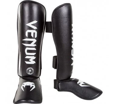 Venum Kickboks Set Bokshandschoen Elite Zwart/Wit + Scheenbeschermer Challenger Zwart/Wit - Image 5