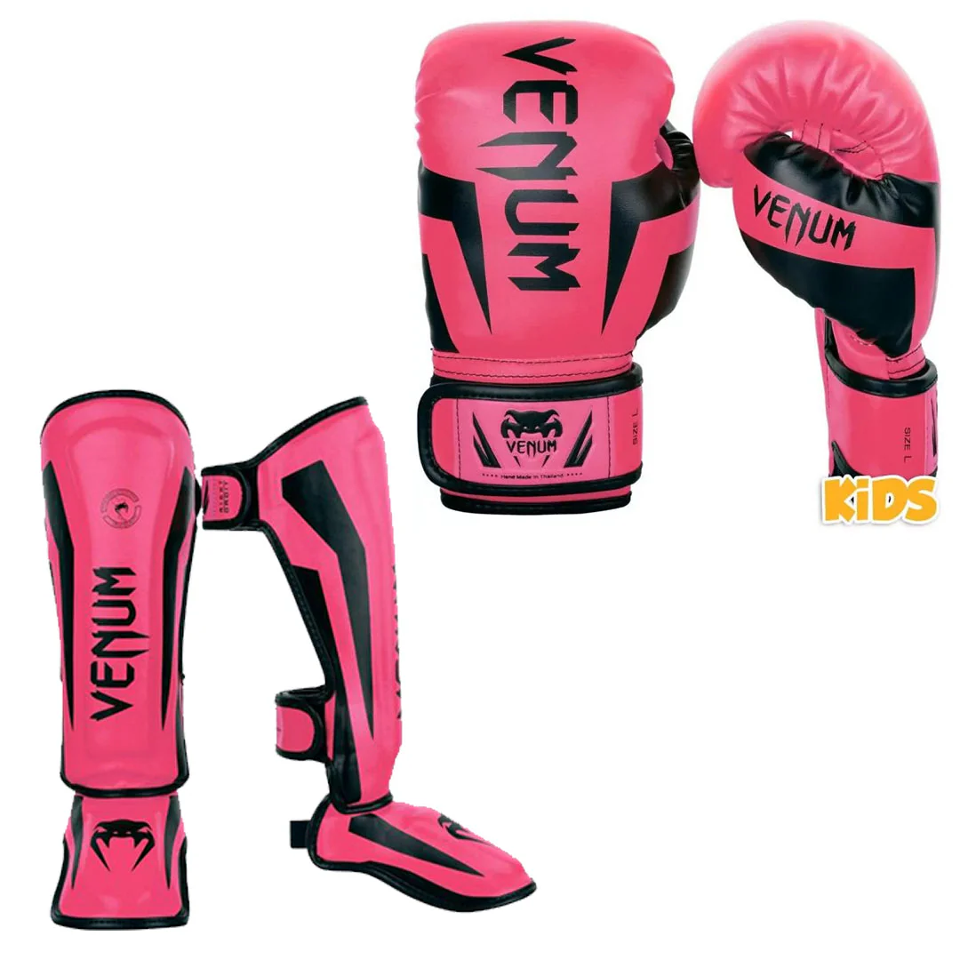 Venum Kickboks Set Elite Neon Pink Kids