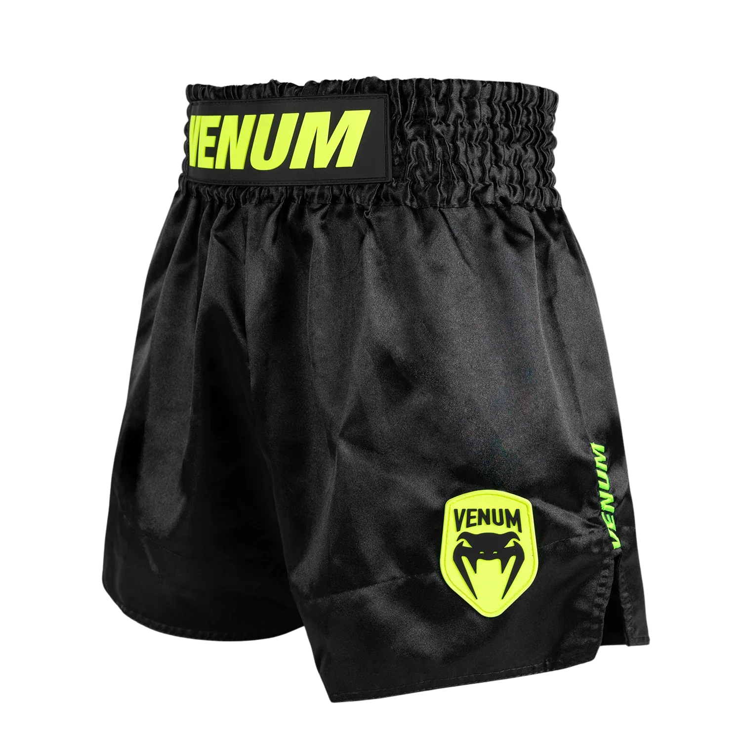 Venum Kickboksshort Classic Evo Muay Thai Zwart/Neon Geel - Image 2