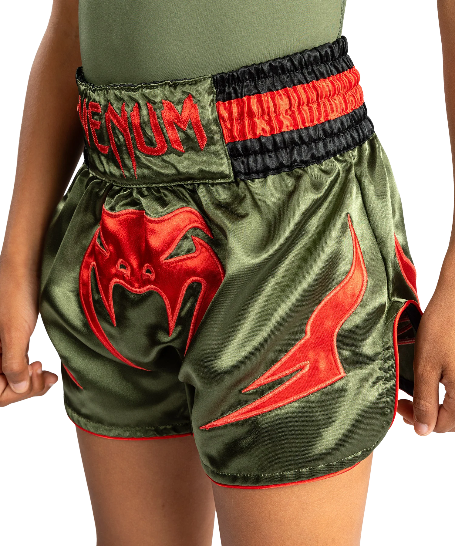 Venum Kickboksshort Inferno Army Groen/Oranje - Image 2