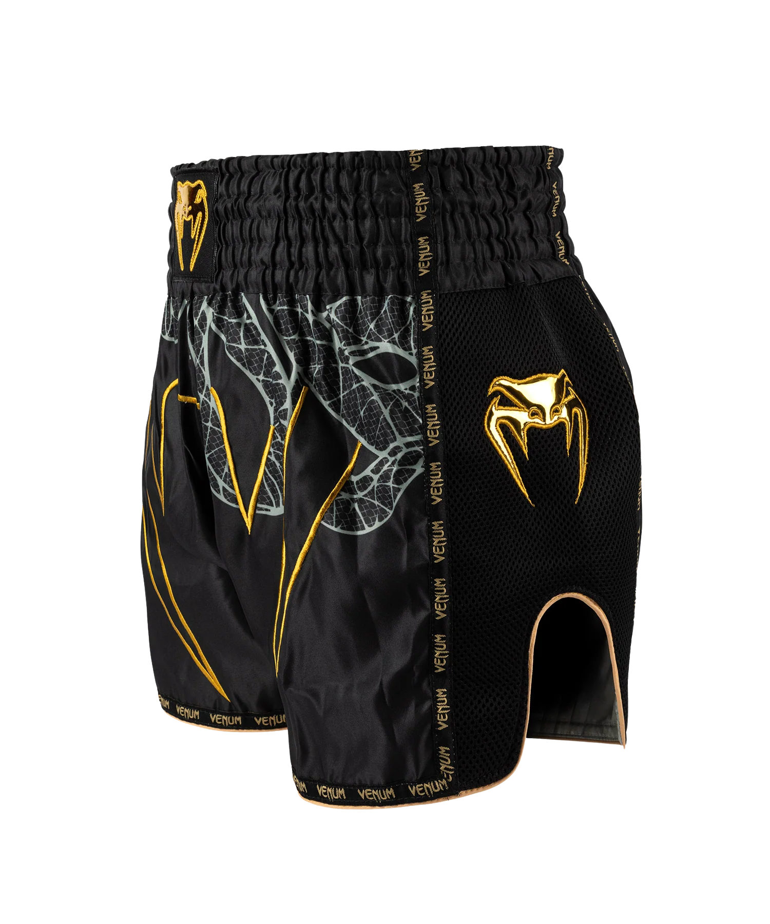 Venum Kickboksshort Serpenti Zwart/Zilver/Goud - Image 4