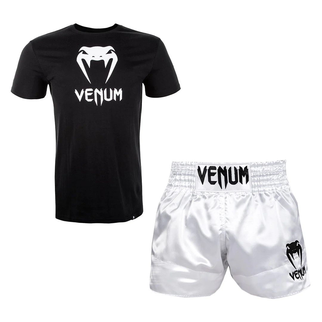 Venum Kleding Set T-shirt Classic Zwart/Wit - Short Classic Wit/Zwart