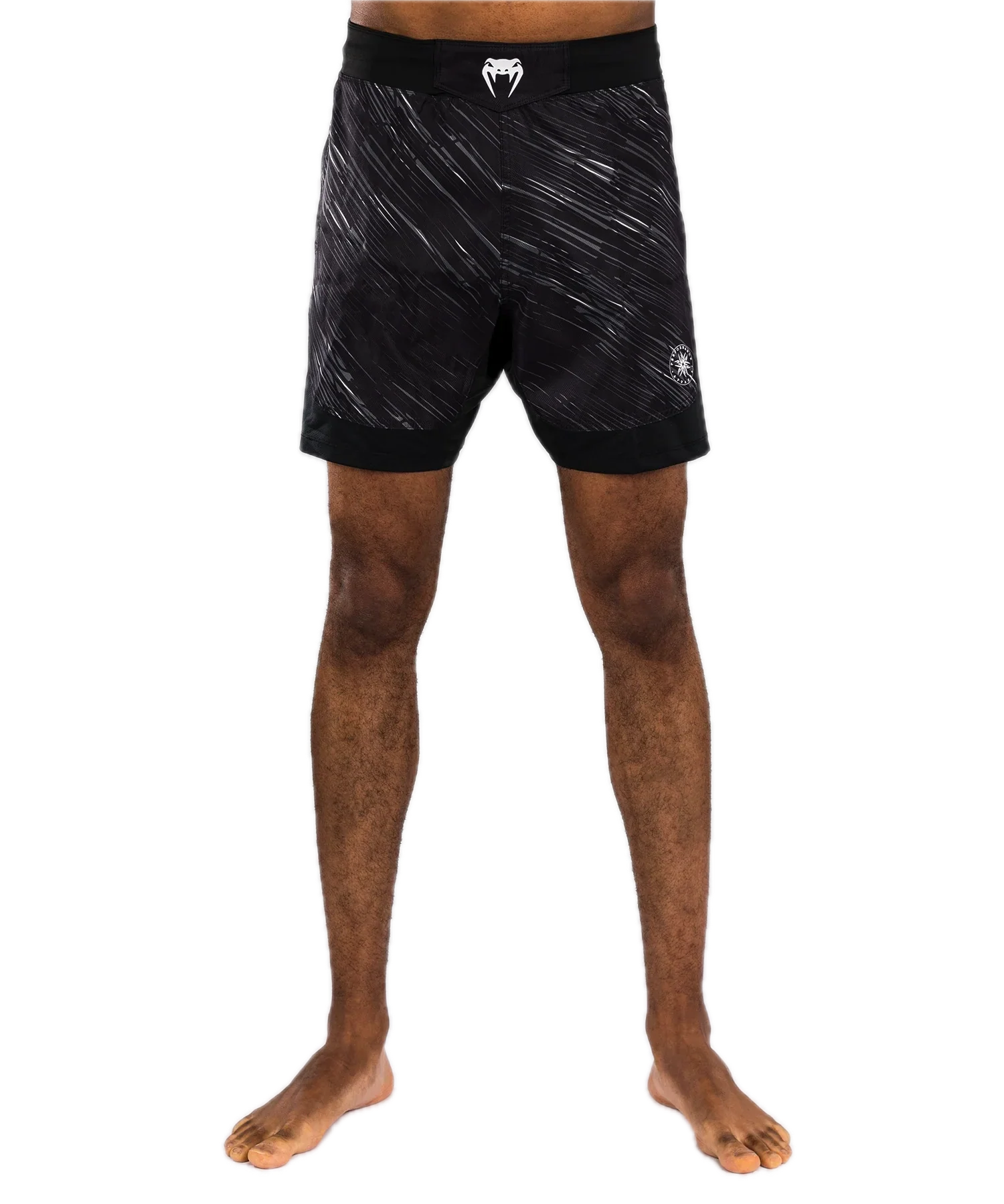 Venum Fight Shorts Rapid Zwart/Storm Grijs