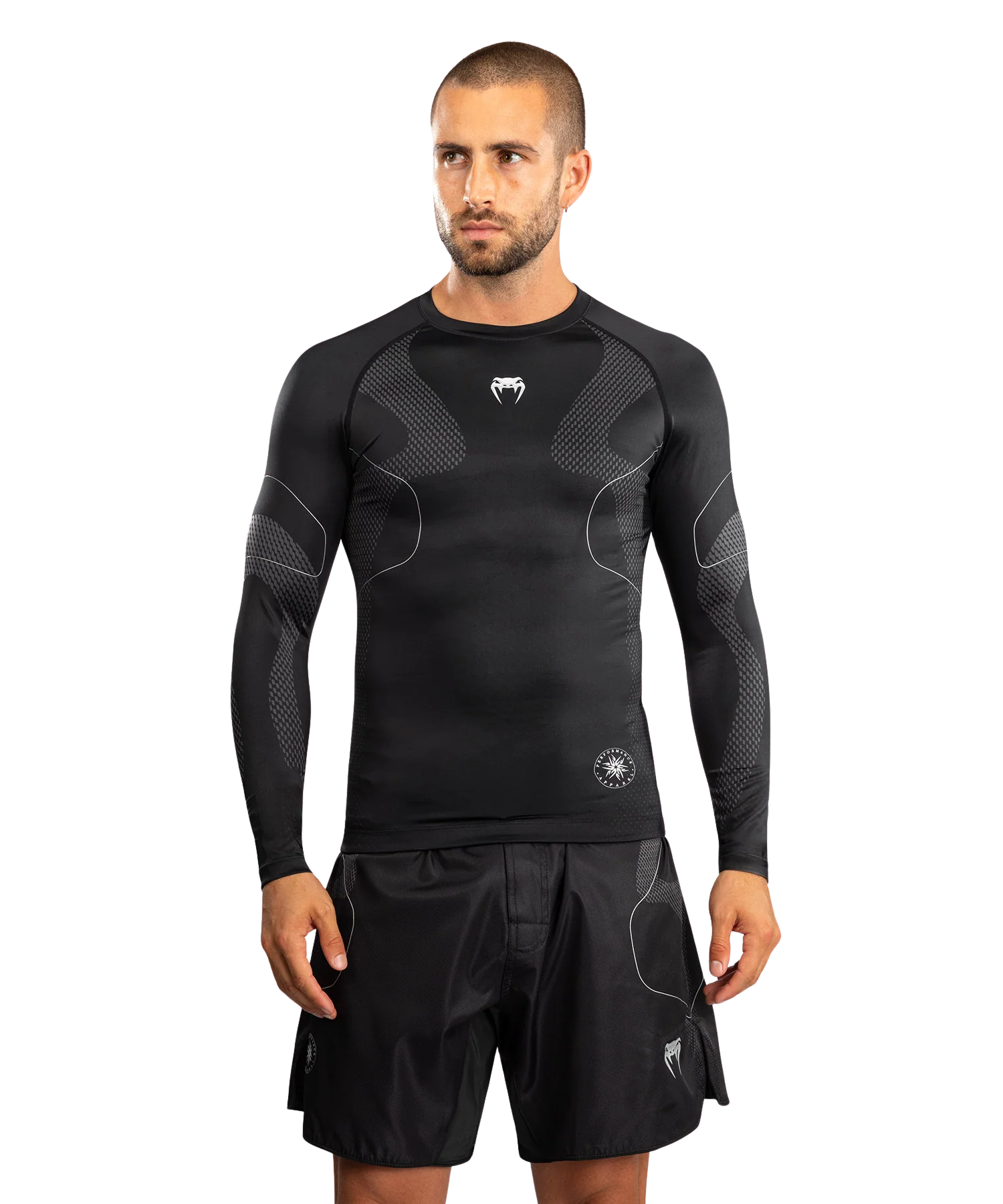 Venum Rashguard Nexus Lange Mouw Zwart/Zilver