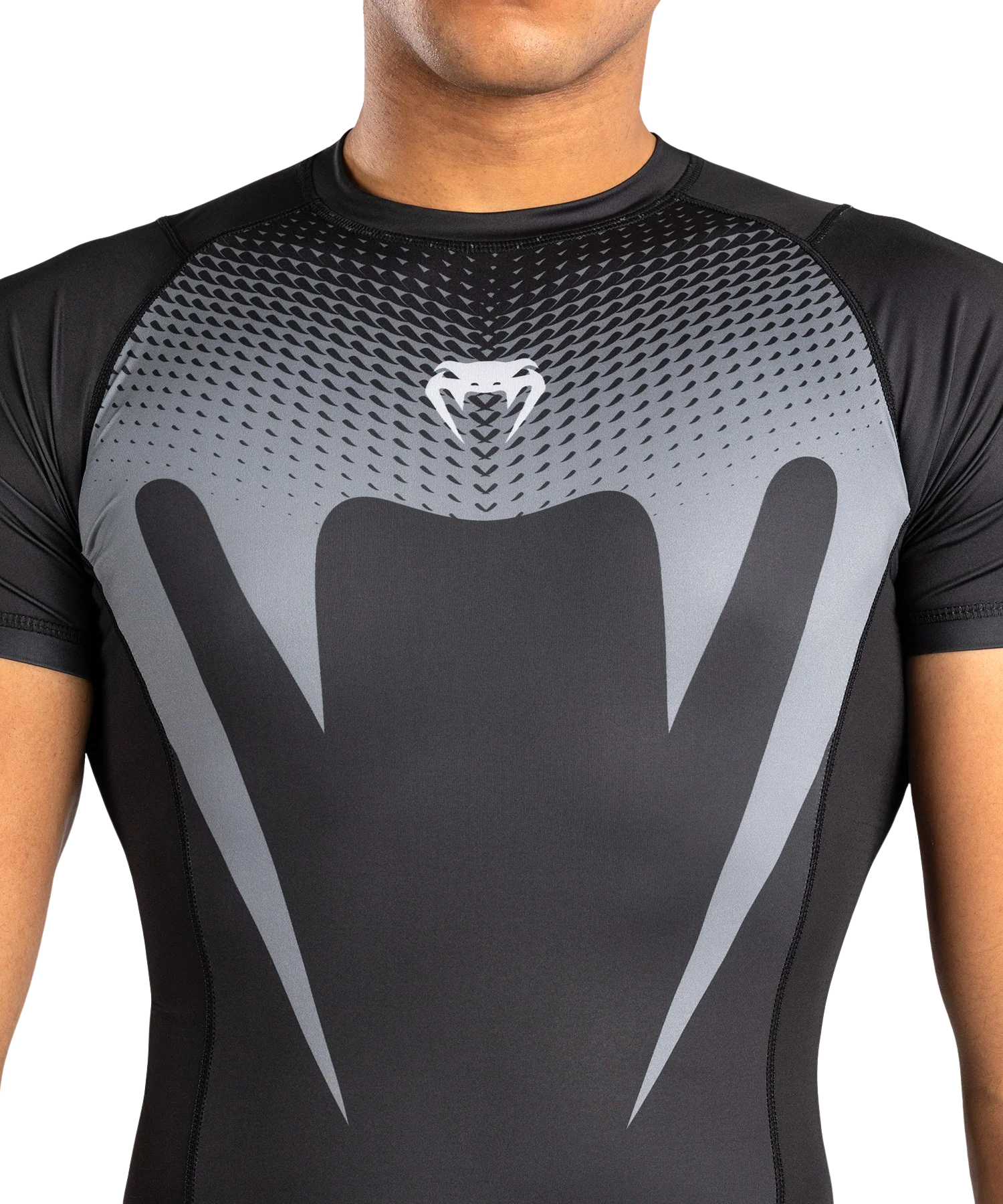 Venum Rashguard No Gi Short Sleeve Zwart/Zilver Grijs - Image 4