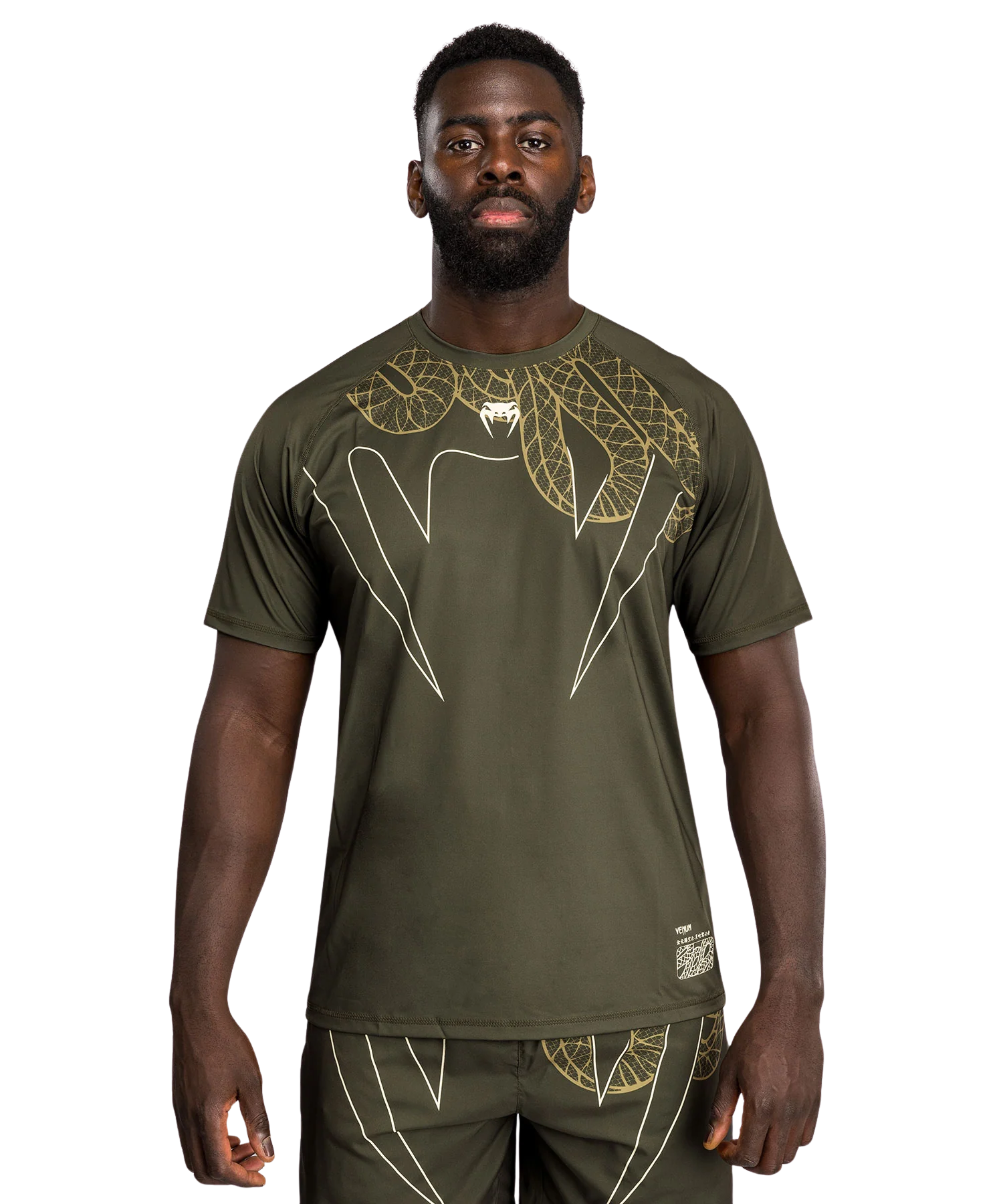 Venum Dry Tech T-shirt Serpenti Khaki/Brons/Ivoor