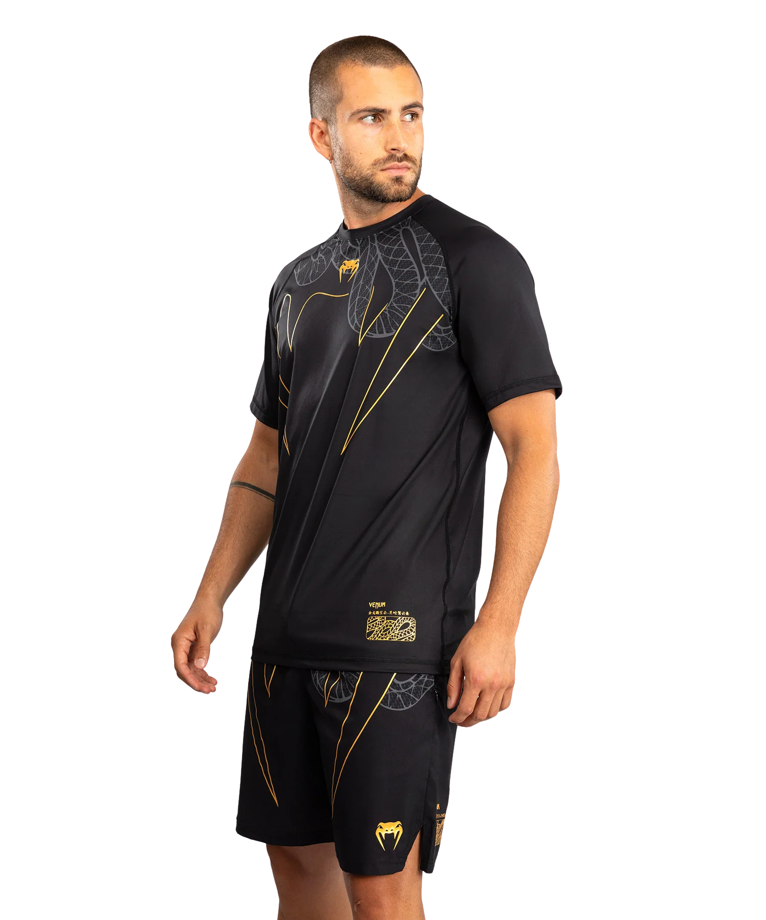 Venum Dry Tech T-shirt Serpenti Zwart/Zilver/Goud - Image 2