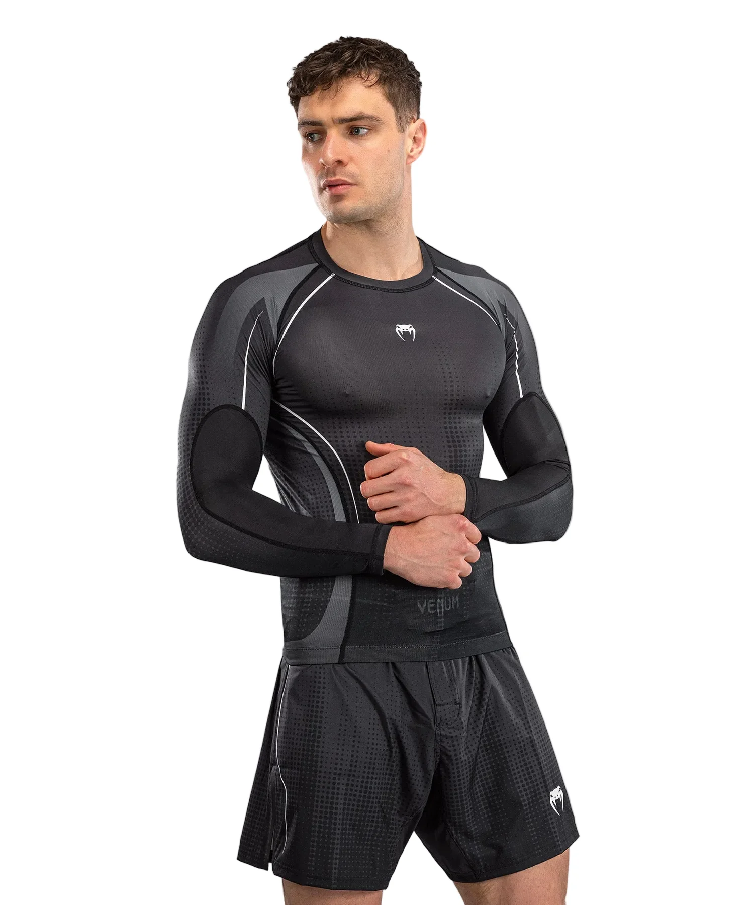 Venum Stealth Rashguard Long Sleeve Zwart/Wit - Image 2